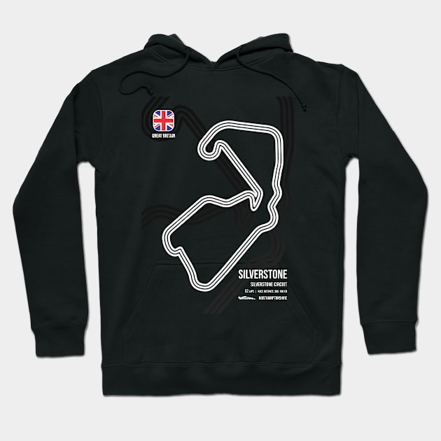 British Race Track (B&W) Hoodie by RaceCarsDriving